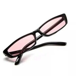 Retro Sunglasses Women Rectangle Pink Lens Fashion Trendy Y2K Sun Glasses Lentes